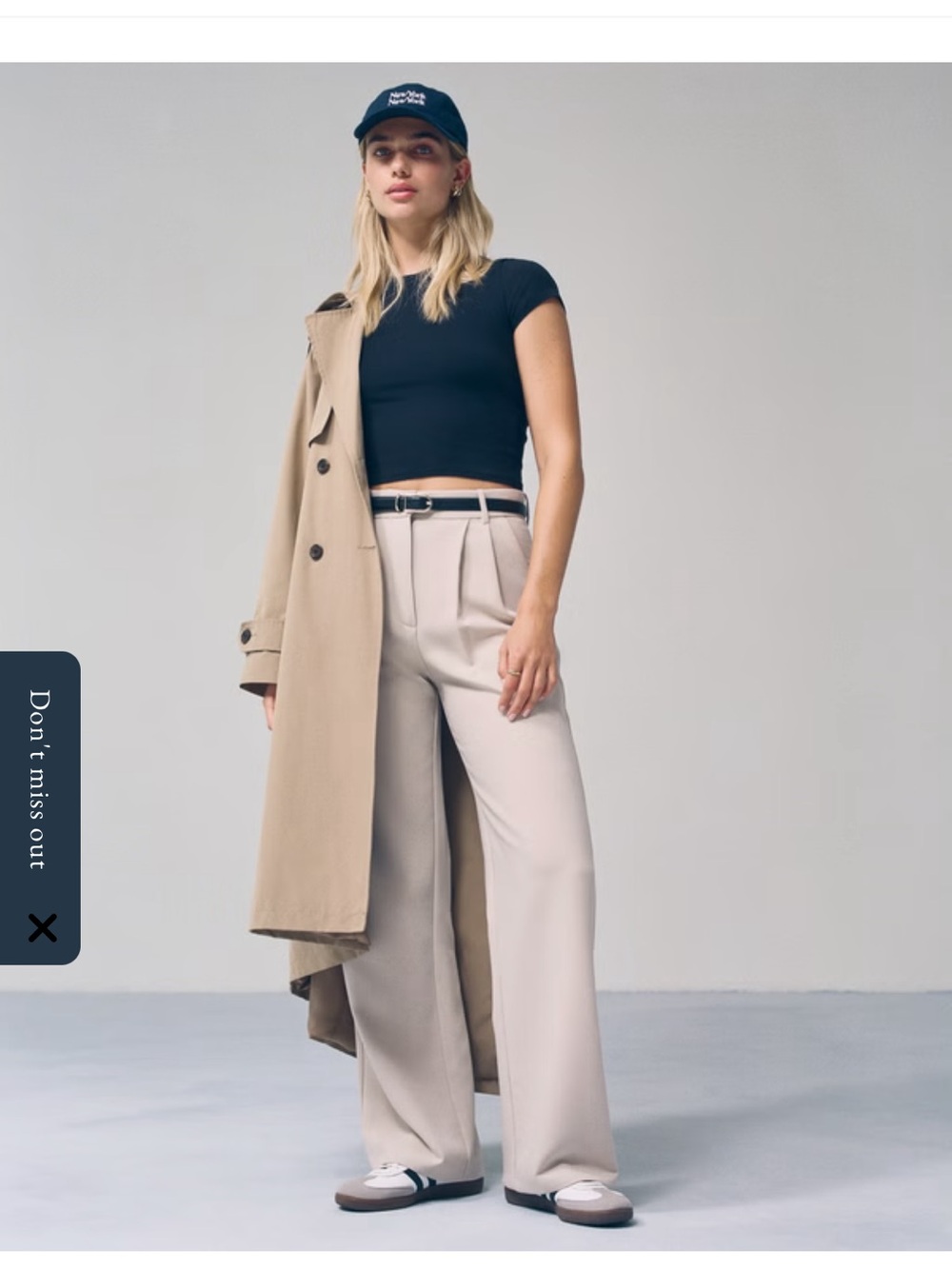 Abercrombie & Fitch Wide-Leg Pants in Light Beige